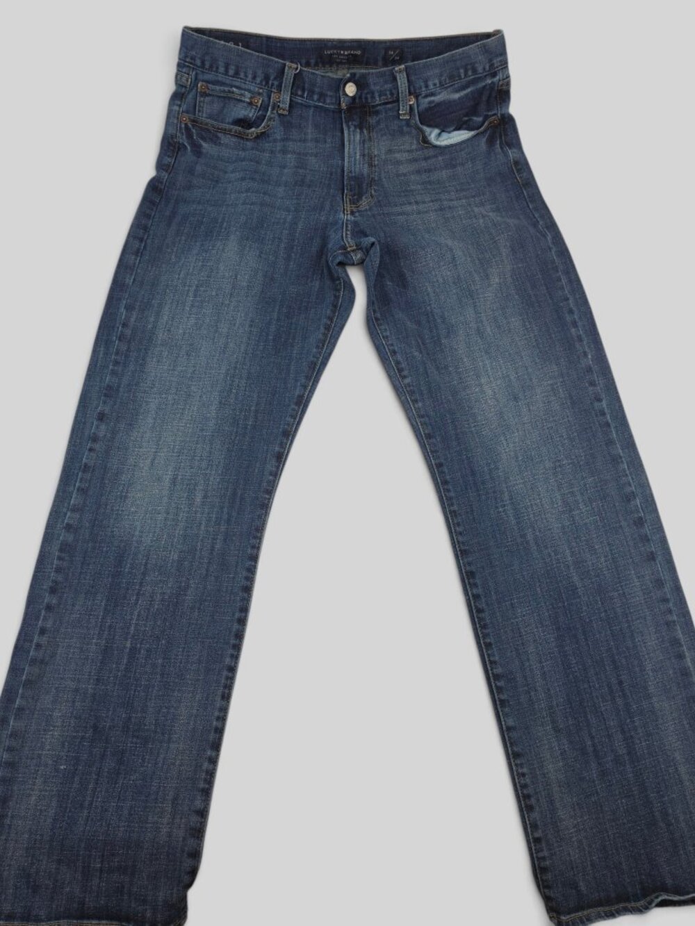 Lucky Brand 181 Relaxed Straight Jeans Men Size 34x32.5 Blue Dark Wash Denim